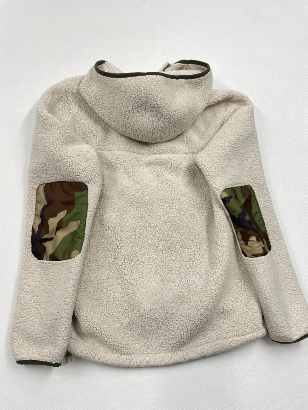 The North Face Ivory Camouflage Sherpa Fleece Pullover Hoodie Jacket Camo Mens S